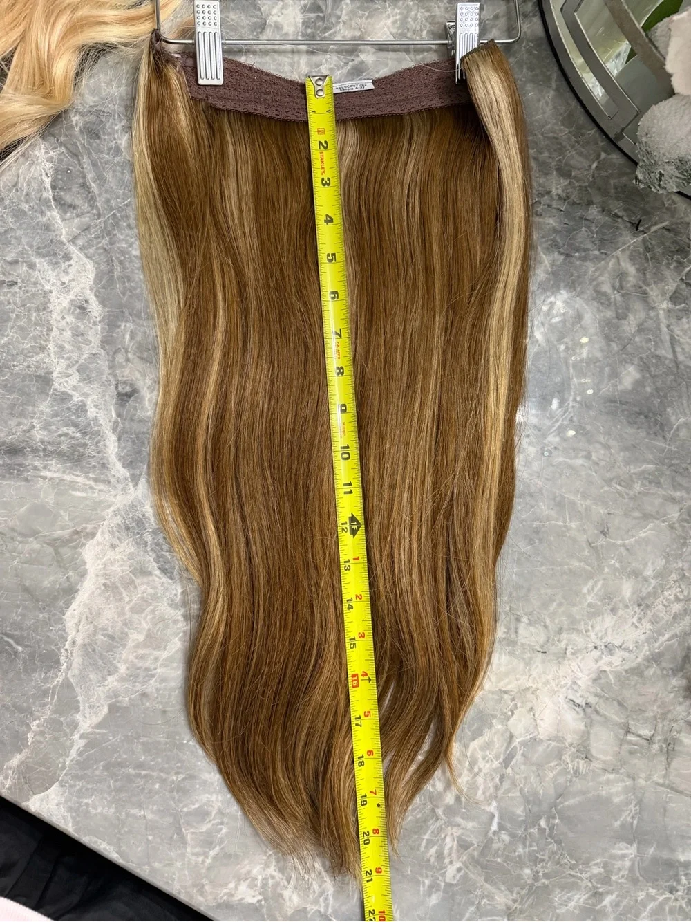 Halo Couture 21” Remy Human Hair Halo Extension Warm Beige Blonde Bronde 4-27
